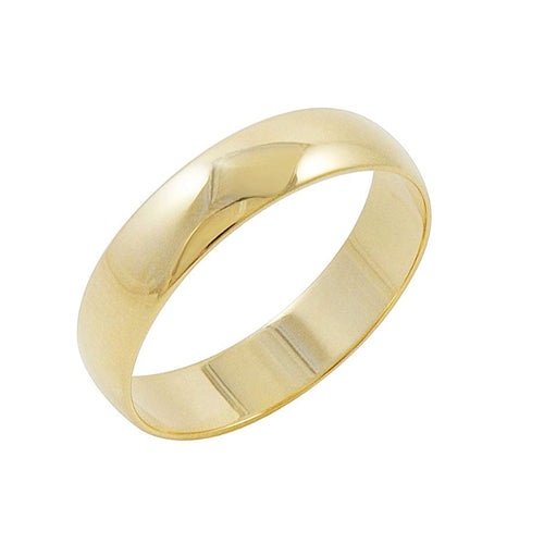 Men's Yellow Gold 5mm Traditional Plain Wedding Band - 01BG03