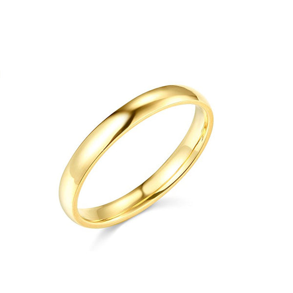 Yellow OR White Gold 3mm SOLID COMFORT FIT Plain Wedding Band - 01BG10