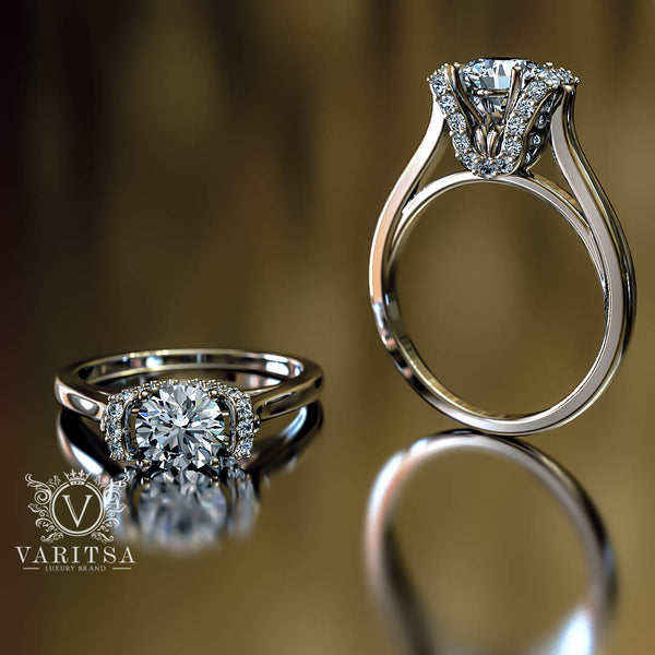 1.05ct Round Diamond Gold Engagement Ring - 02US89