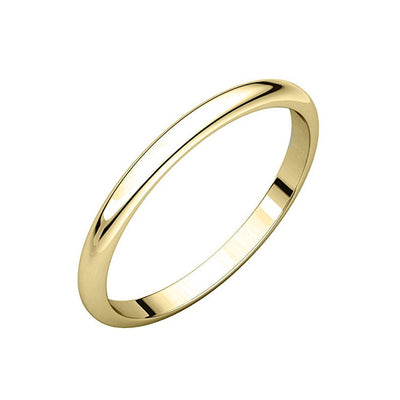 Yellow Gold, 2mm Wide, Unisex, Classic Fit, Plain Wedding Band - 01BG07