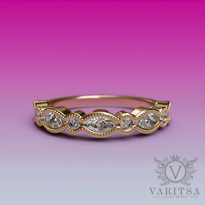 Milgrain Marquise and Dot Diamond Eternity Ring - 02US06