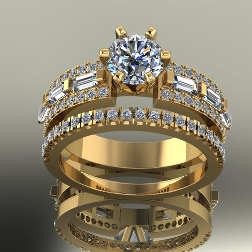 2.21ct Diamond Gold Bridal Set - 03US87