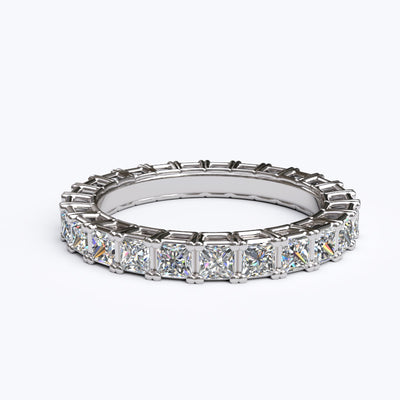 3.4ct Princess Cut Channel Gold Wedding Band - 05GG25